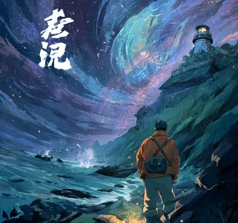 街区问路风格插图，指引用户在海角社区常见问答中寻找答案